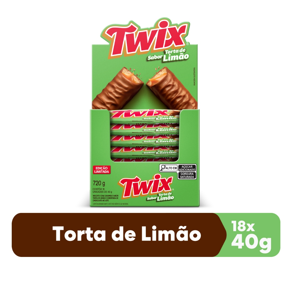 Chocolate Twix Torta de Limão 18 Unidades De 40g