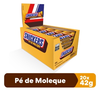 Chocolate Snickers Pé De Moleque 20 Unidades de 42g em Oferta na Shopee