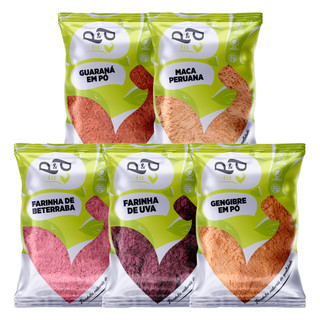 Kit Pré Treino Natural - Guaraná Gengibre em Pó Farinha de Beterra Uva Maca em Oferta na Shopee