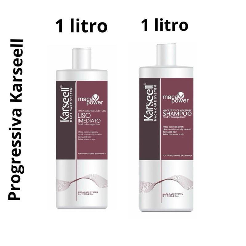 Kit Karseell Liso Perfeito – Shampoo 1L + Progressiva 1L em Oferta na Shopee