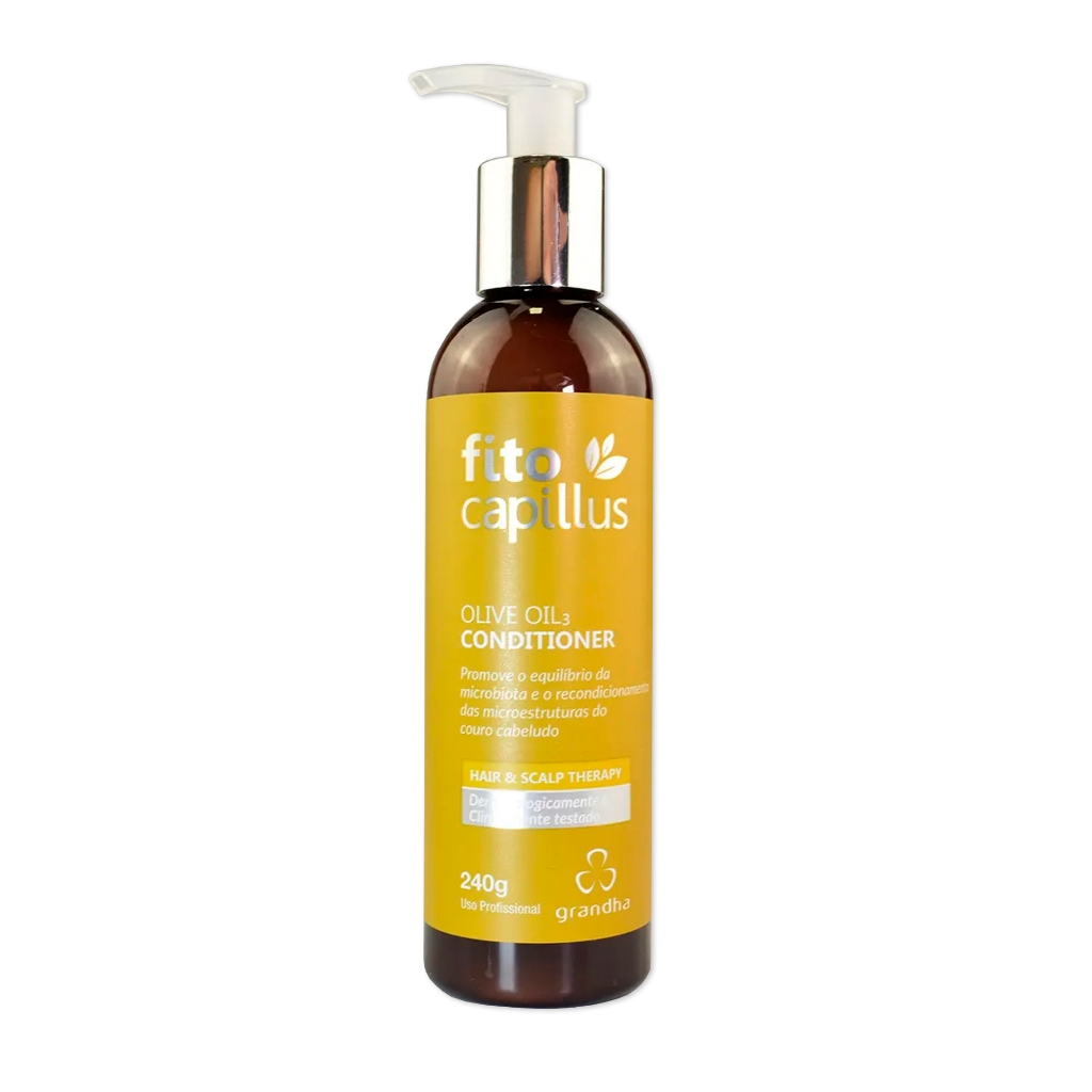 Grandha Fito Capillus Olive Oil Conditioner 240g Equilibrante para Pontas Secas e Raiz Oleosa