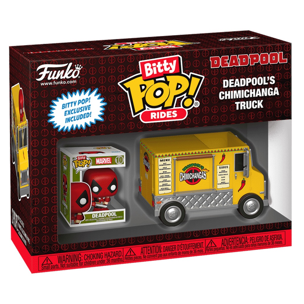 FUNKO BITTY POP RIDES MARVEL DEADPOOL - DEADPOOL'S CHIMICHANGA TRUCK (83625) NOVO ORIGINAL
