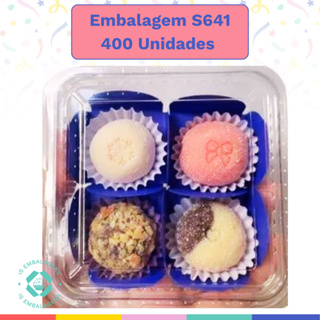 400 un Embalagem quadrada 200ml bolo doces brigadeiros lembrancinhas em Oferta na Shopee