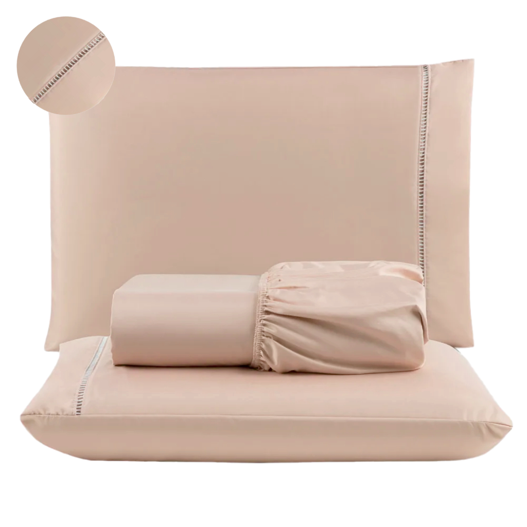 Kit Lençol Berço Solteiro Casal Queen King Extra Macio 400 Fios Micropercal Com Ponto Palito 02 e 03 Peças em Oferta na Shopee