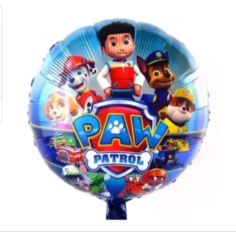 balão temático patrulha canina turma kit 2 unidades ruble e sua turma