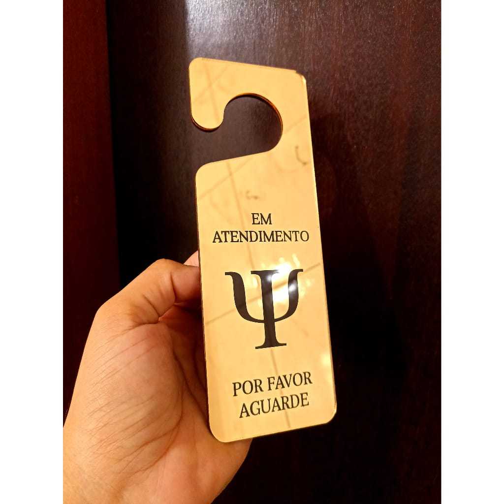 Placa de Maçaneta de Porta em Acrílico espelhado Profissões Psicologia, Nutrição, Fono Consultório em Oferta na Shopee