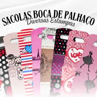 Sacola Plástica Boca de palhaço 9x15, pacote com 100 unidades Estampa Única em Oferta na Shopee