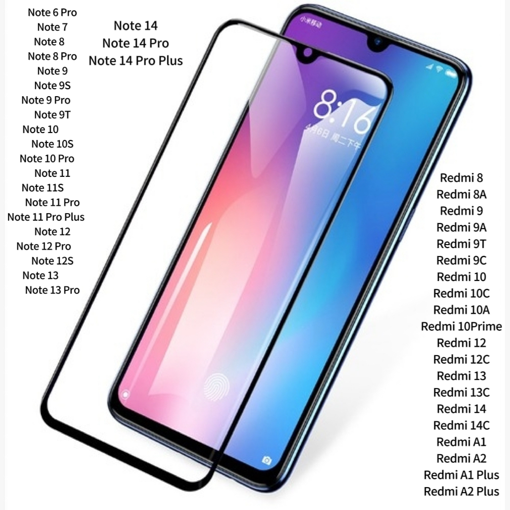 Kit 1/3 Película Vidro Temperado 3D Espessura Para Redmi Note 7 8 9 10 11 12 13 14 10A 10C 12C 13C 14C 15C A1 A2 A3 A5
