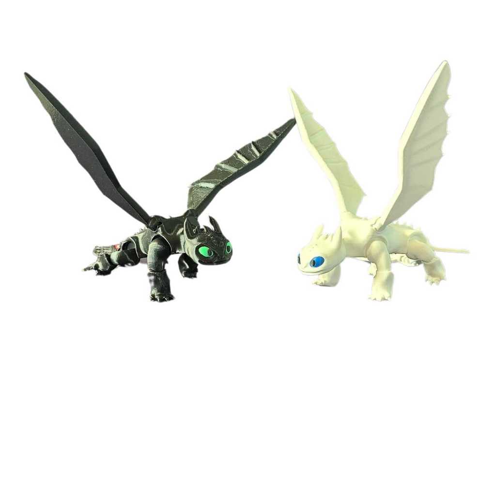 Banguela Fúria da Luz Bonecos Como Treinar Seu Dragão Toothless Light Fury Dragão Articulado em Oferta na Shopee