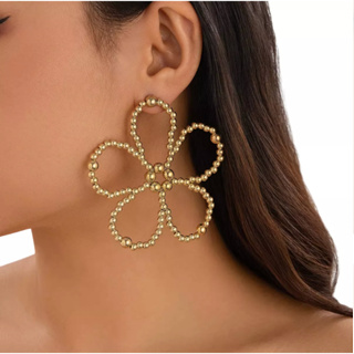 Brinco Maxi Flor Miçangas Delicado em Oferta na Shopee