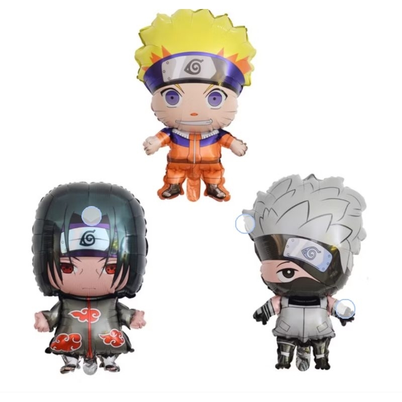 Kit c/10/20 balões Naruto corpo mede71 cm/Kakashi mede 70 cm/Sasuke mede 69 cm em Oferta na Shopee