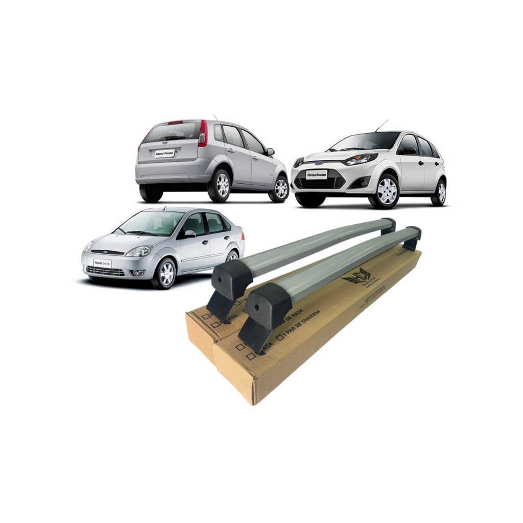 Rack De Teto Para Ford Fiesta 2007 Até 2012 Bagageiro Alumínio em Oferta na Shopee