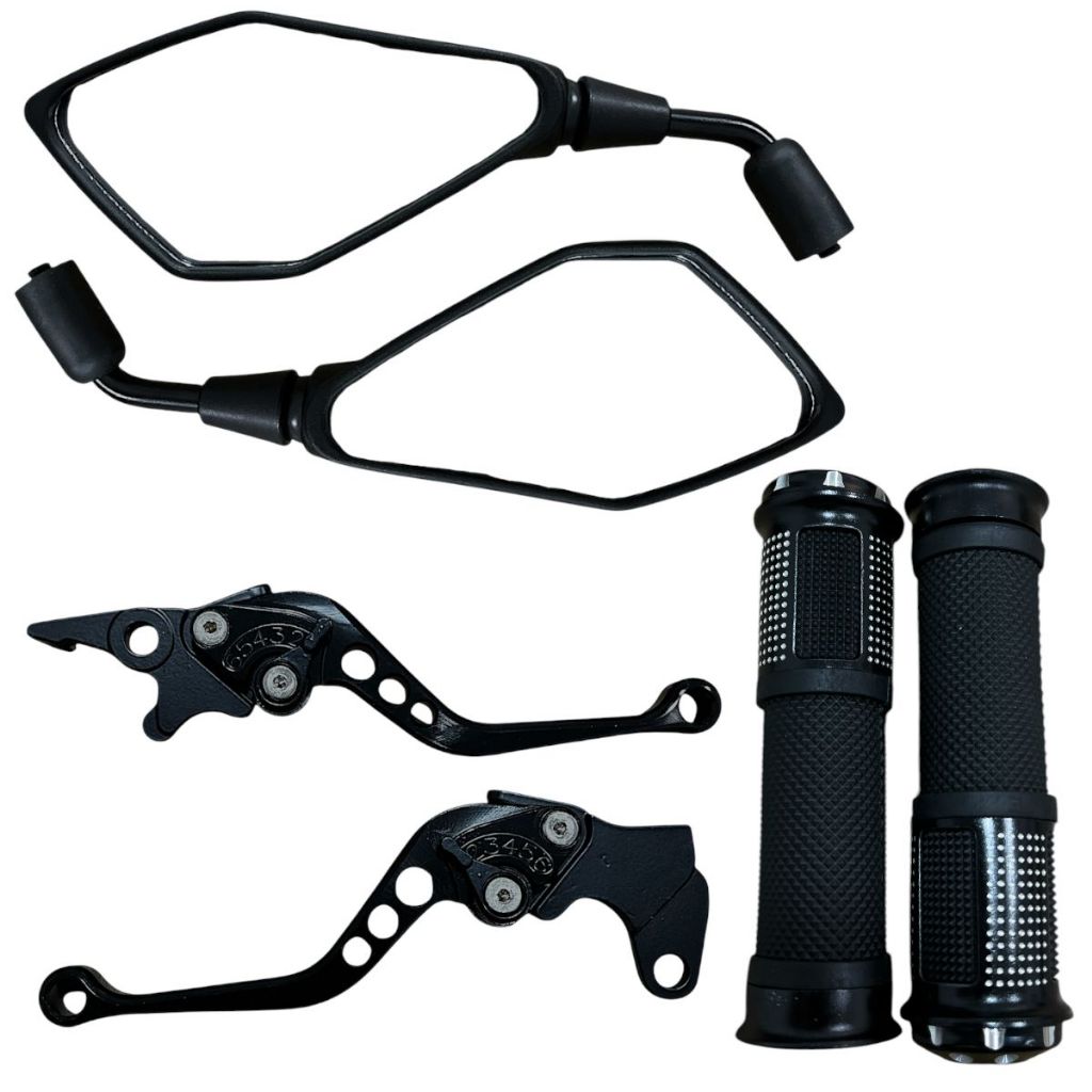 Par Retrovisor Z400 + Manete + Manopla Diamante Fazer 150/250 Ybr 125 Xtz 250