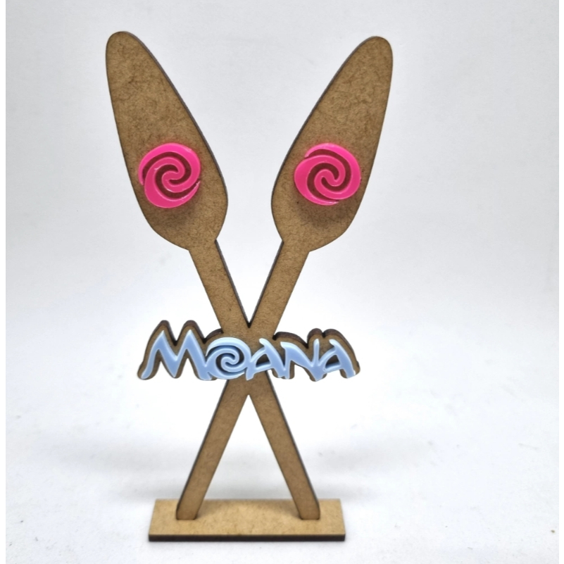 Plano de Fundo Remo Duplo Moana (14 cm) - Aplique Mdf Moana Festa de luxo Moana