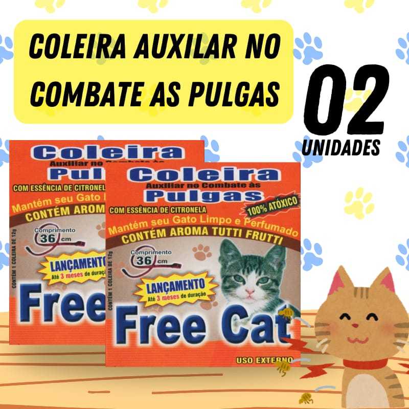 2 Coleira Anti Pulga Gato Cachorro Pet