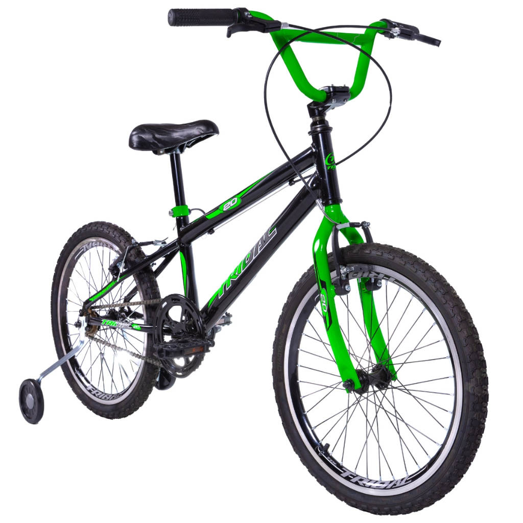 Bicicleta Infantil Aro 20 BMX com Roda Lateral Tridal Bike Quadro Aço Carbono e Freio V-Brake em Oferta na Shopee