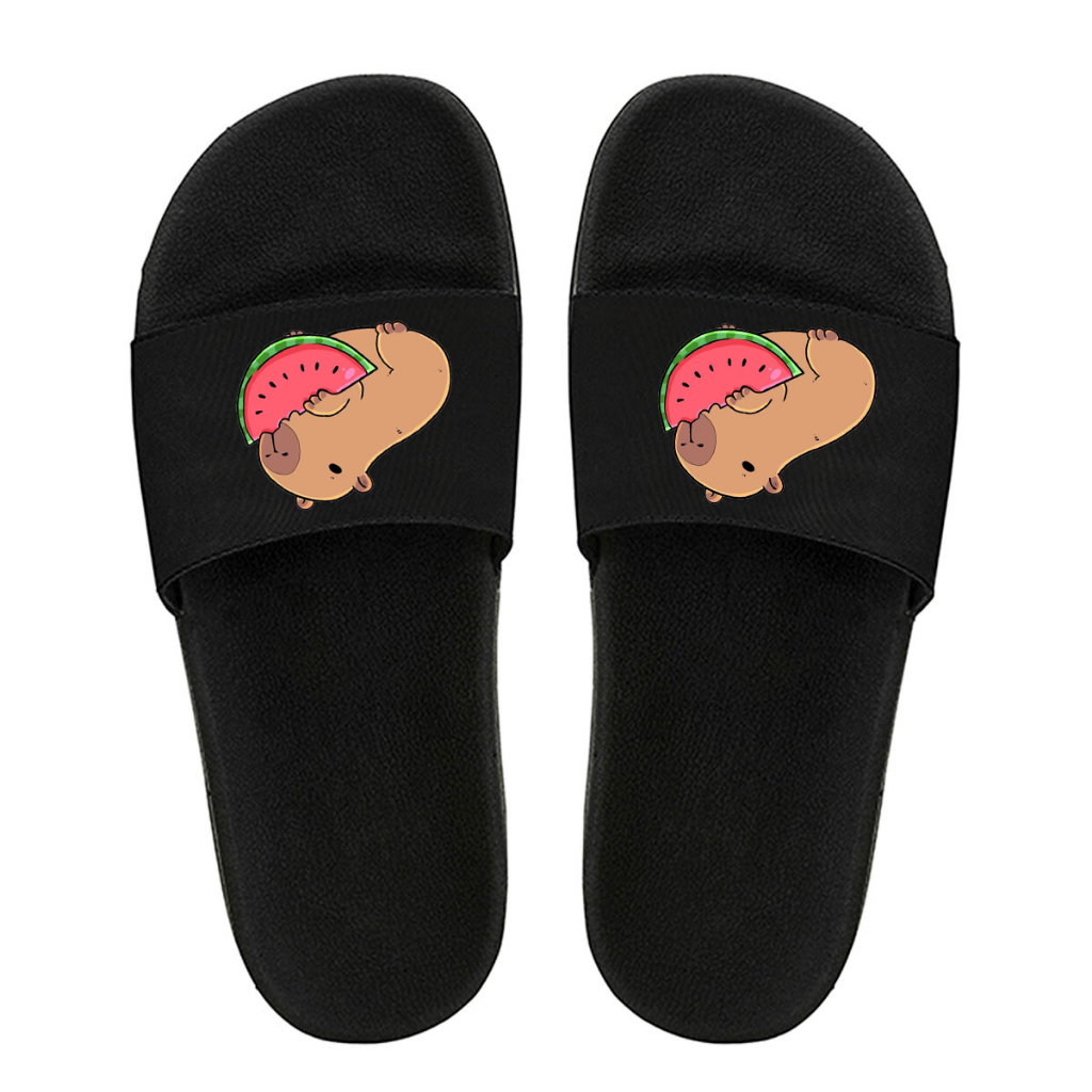Chinelo Slide Conforto Estampa Capivara Melancia Fofinha Mae e Filha Moda Praia Escola Passeio Praia