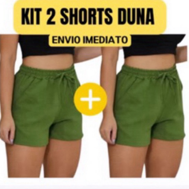 Kit 2 Short Feminino Básico Duna Soltinho Tendência em Oferta na Shopee
