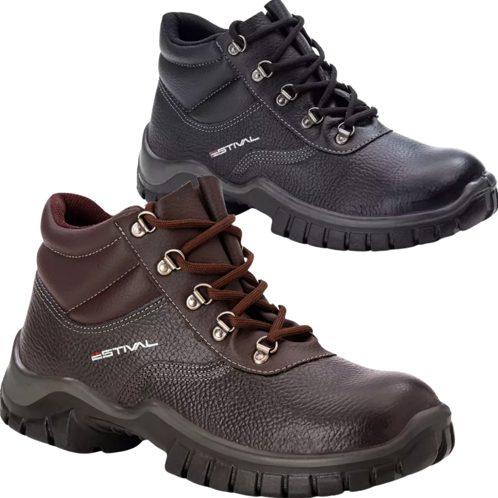 BOTA SEGURANÇA EPI ESTIVAL WO1003 LINHA WORK RENO EM COURO LISO BICO PVC E SOLADO BIDENSIDADE em Oferta na Shopee