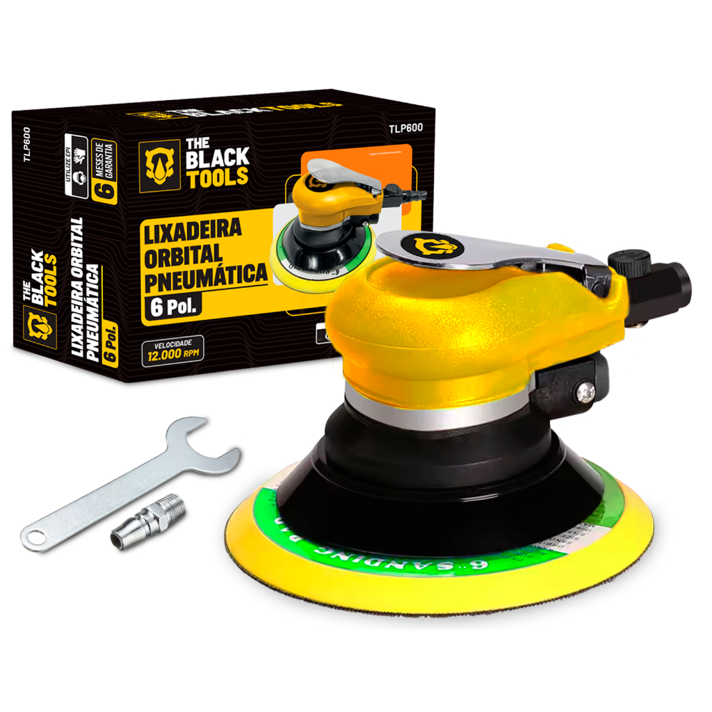 Lixadeira Pneumática Orbital 6 Rokit Roquite Hookit The Black Tools em Oferta na Shopee