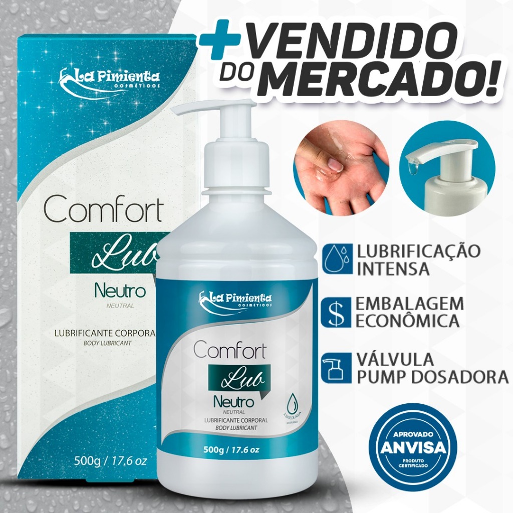 GEL LONGA DURAÇÃO COMFORT LUB P/ VAGINAL ANAL ORAL MASTURBAÇÃO NEUTRO, SABORES TODOS TAMANHOS
