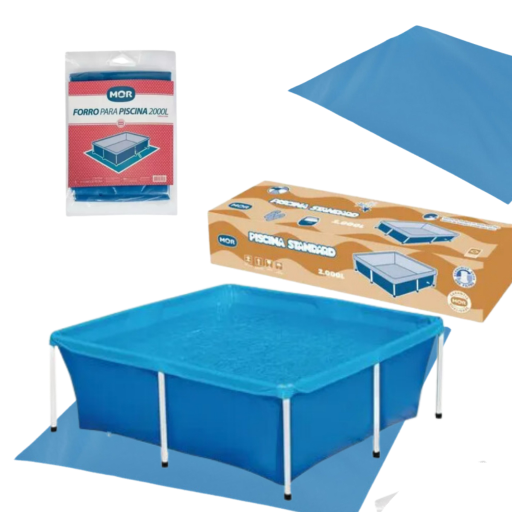 Kit Piscina Estruturada Standard + Forro 2000 Litros Mor em Oferta na Shopee