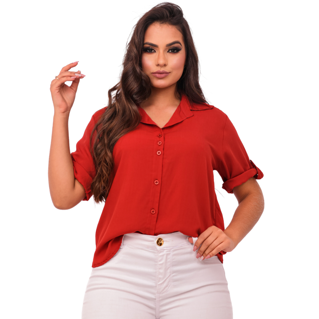 camisa feminina social chemise viscose  lisas lindas