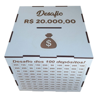 Cofre Desafio 10Mil / 5Mil / 20Mil / 1Mil - Caixa Dinheiro De Madeira - Método Japonês - Escolha Seu Objetivo! em Oferta na Shopee
