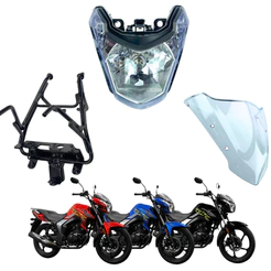 Kit Farol Dk 150 Haojue + Bolha Parabrisa + Aranha