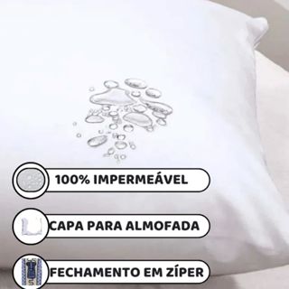 Kit 4 Capa de Almofada 45x45 IMPERMEÁVEL  Anti - Ácaro c/ Zíper Branco Oferta em Oferta na Shopee