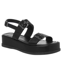 Sandália Papete Fivelas Ajustável Moda Flatform Confortável Lançamento Macio Leve Oferta Verão Moda