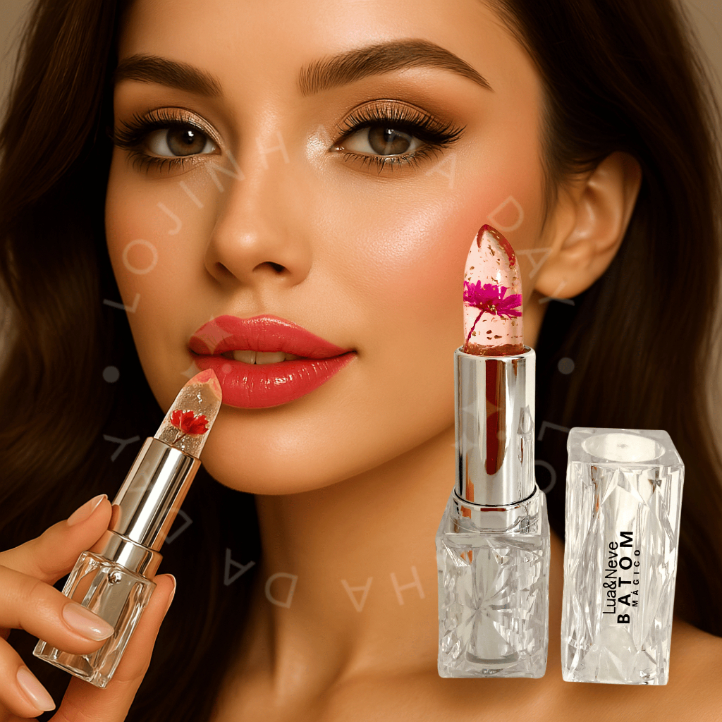Batom Mágico Transparente Flor Mudança de Cor Longa Duração