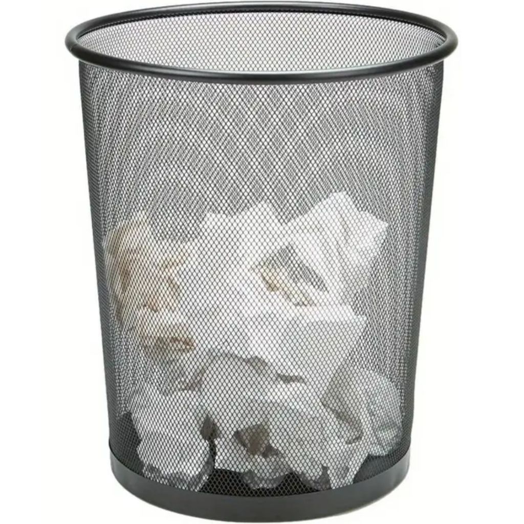Lixeira de Metal Malha Aramado Cesto de Lixo Redonda Candy Color Escritório Casa Quarto em Oferta na Shopee
