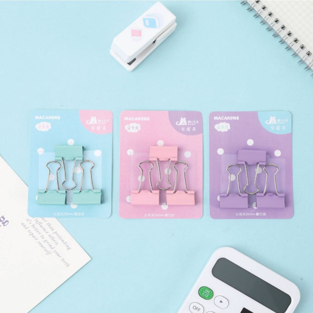 Prendedor de Papel Pasta Blister Binder Borboleta 03un Metálico Candy Color Folhas Escritório em Oferta na Shopee