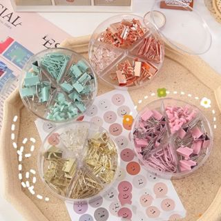 Kit Escritório Clips Alfinete Prendedor Tons Metálicos Kit Office Papelaria Escolar Fofo Grande em Oferta na Shopee