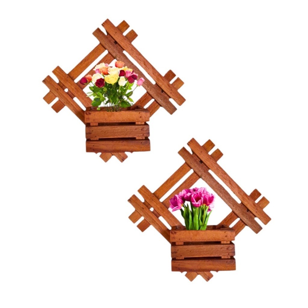 Kit Floreira Jardim 30x30 Painel Madeira Cachepot 12x12
