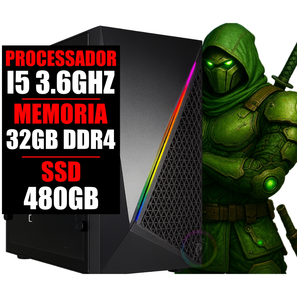 Cpu Computador DDR4 Gamer Intel I5 6 Geração / 32Gb Ram / Ssd 480GB