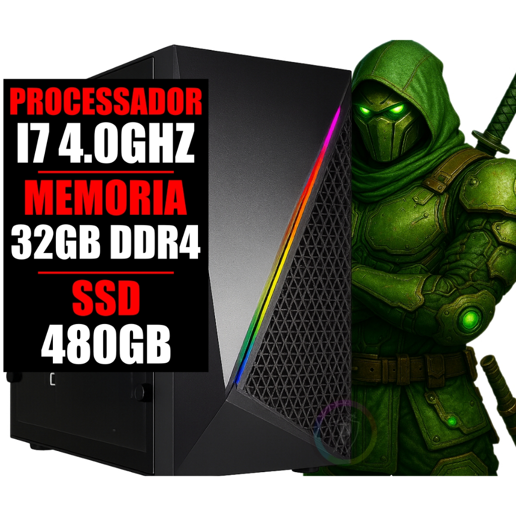 Pc Gamer Intel Core I7 6 Geração 4.0Ghz / 32gb Ram Ddr4 / Ssd 480gb / Windows 11