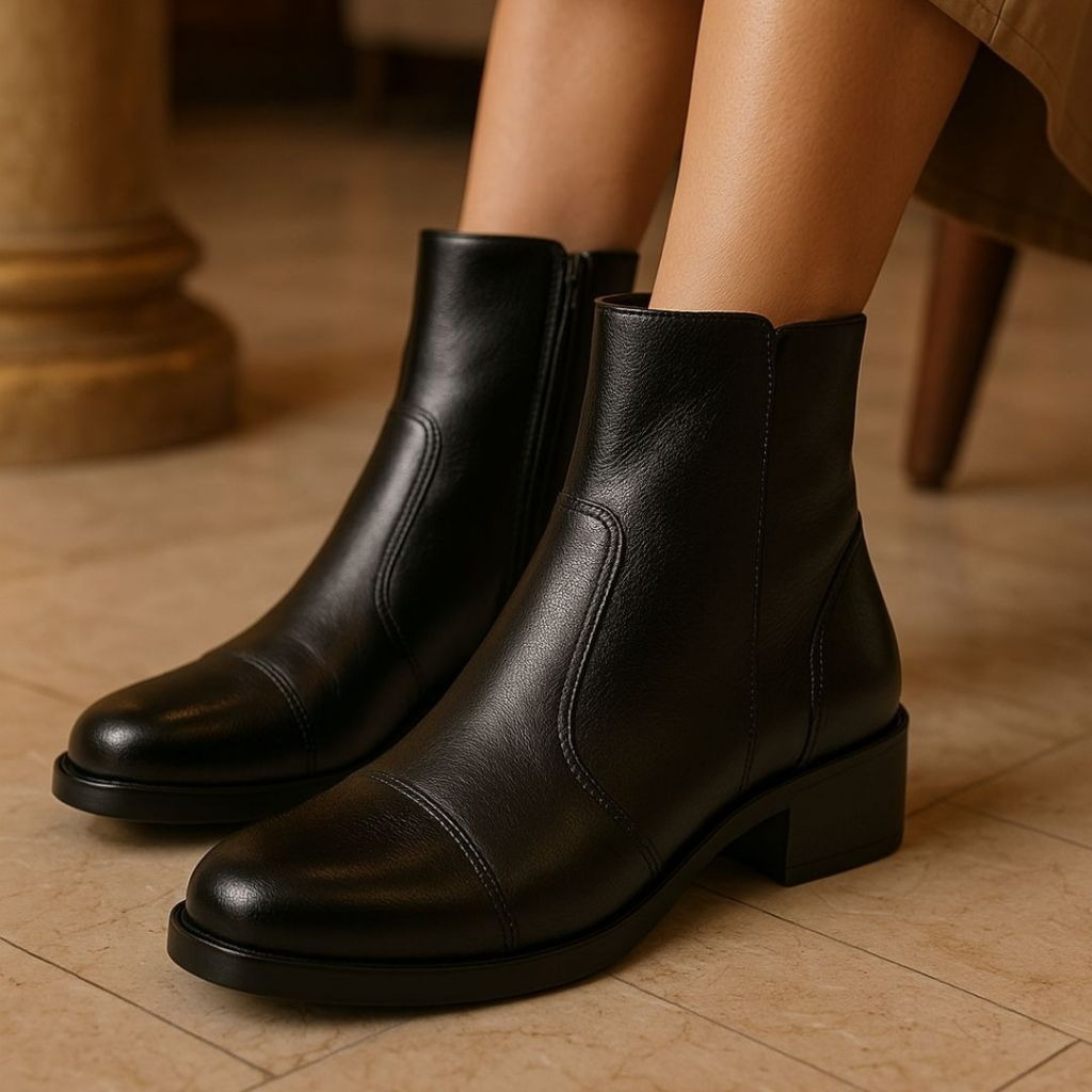 Coturno Feminino Bota Casual Montaria Cano Curto Macio Couro Legitimo