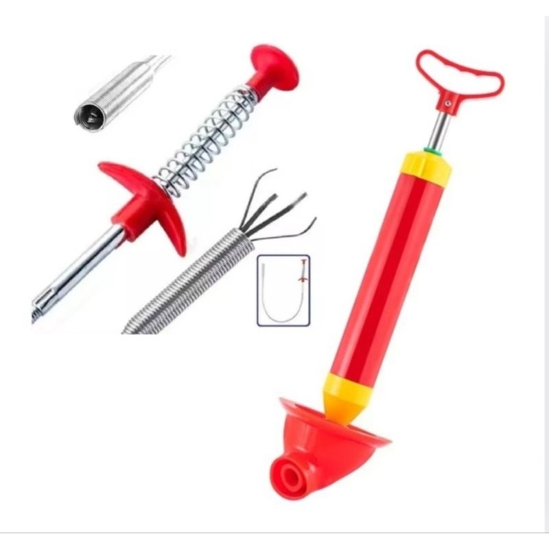 Desentupidor de Vaso Pia Sanitário Alta Pressão + Desentupidor para ralo com garra em Oferta na Shopee