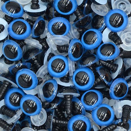 Pacote 100 Pares Olhos Redondos de Amigurumi com Travas para Boneca, Pelúcia e Fantoche de N° 6 ao 14mm Artesanato