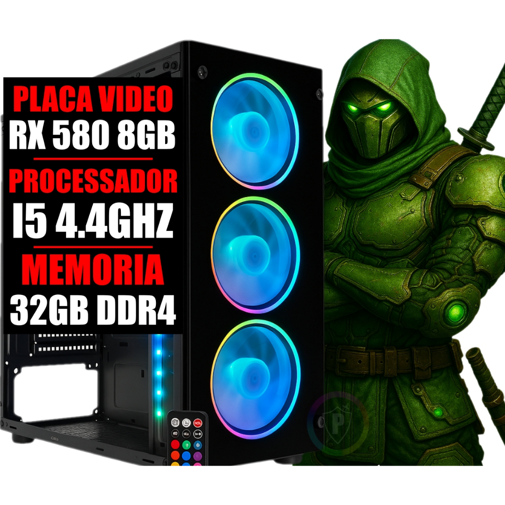 Pc Gamer Intel I5 9 Geração / Placa Video Rx 580 8GB / 32GB Ddr4 / Ssd 480GB