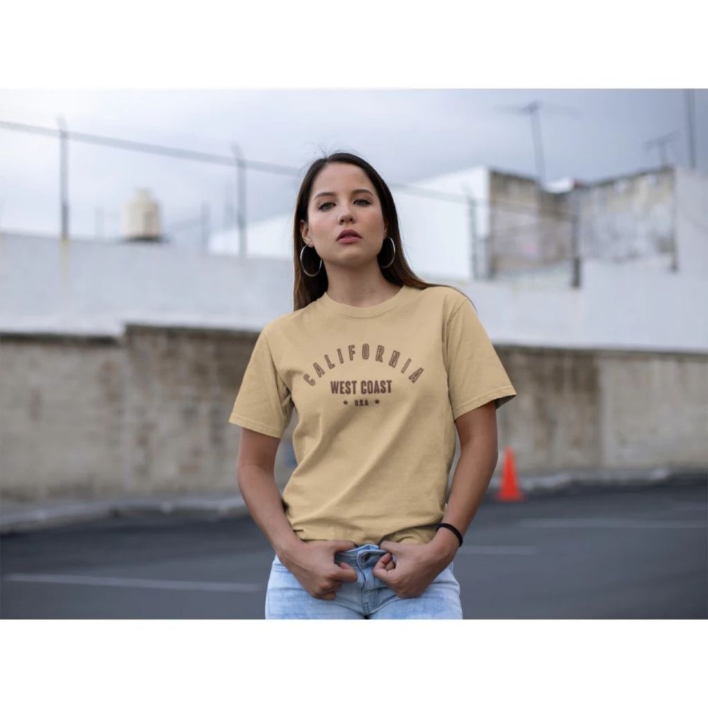 Camiseta Feminina Basica Moda Fashion Estampada California Tecido Flanelado