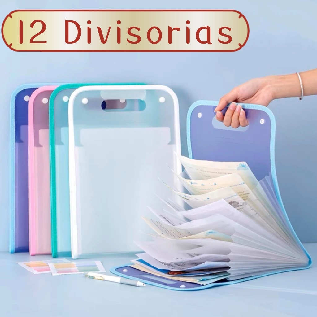 Pasta Sanfonada 12 Divisorias A4 Line Dello Papelaria Material Escolar - Individual