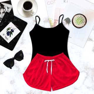 Pijama Feminino Baby Doll Preto Shorts Sortido Cor Lisa Aleatória