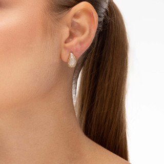 Brinco Gota Dourado Feminino Cravejado Banhado A Ouro 18k Brincos Feminino Mania De Madame em Oferta na Shopee