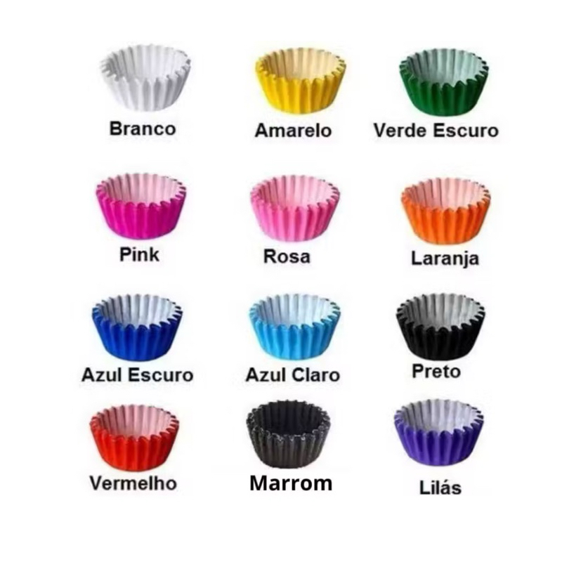 Forminhas Para Brigadeiros Docinhos de Festa Nº5 De Papel Confeitaria 100 Unidades Diversas Cores em Oferta na Shopee