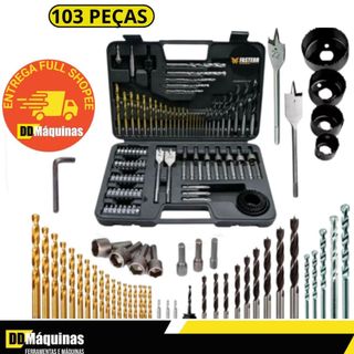 Jogo de Brocas e Ponteiras com 103 Peças com Maleta - Fasterr em Oferta na Shopee