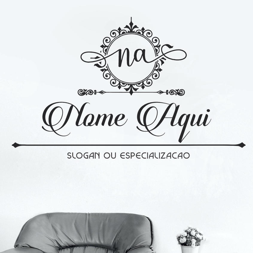 ✨ Adesivo de Parede Personalizado | Logo Nome Profissão ✂️ Studio | Salão de Beleza | Manicure | Cílios | Sobrancelhas