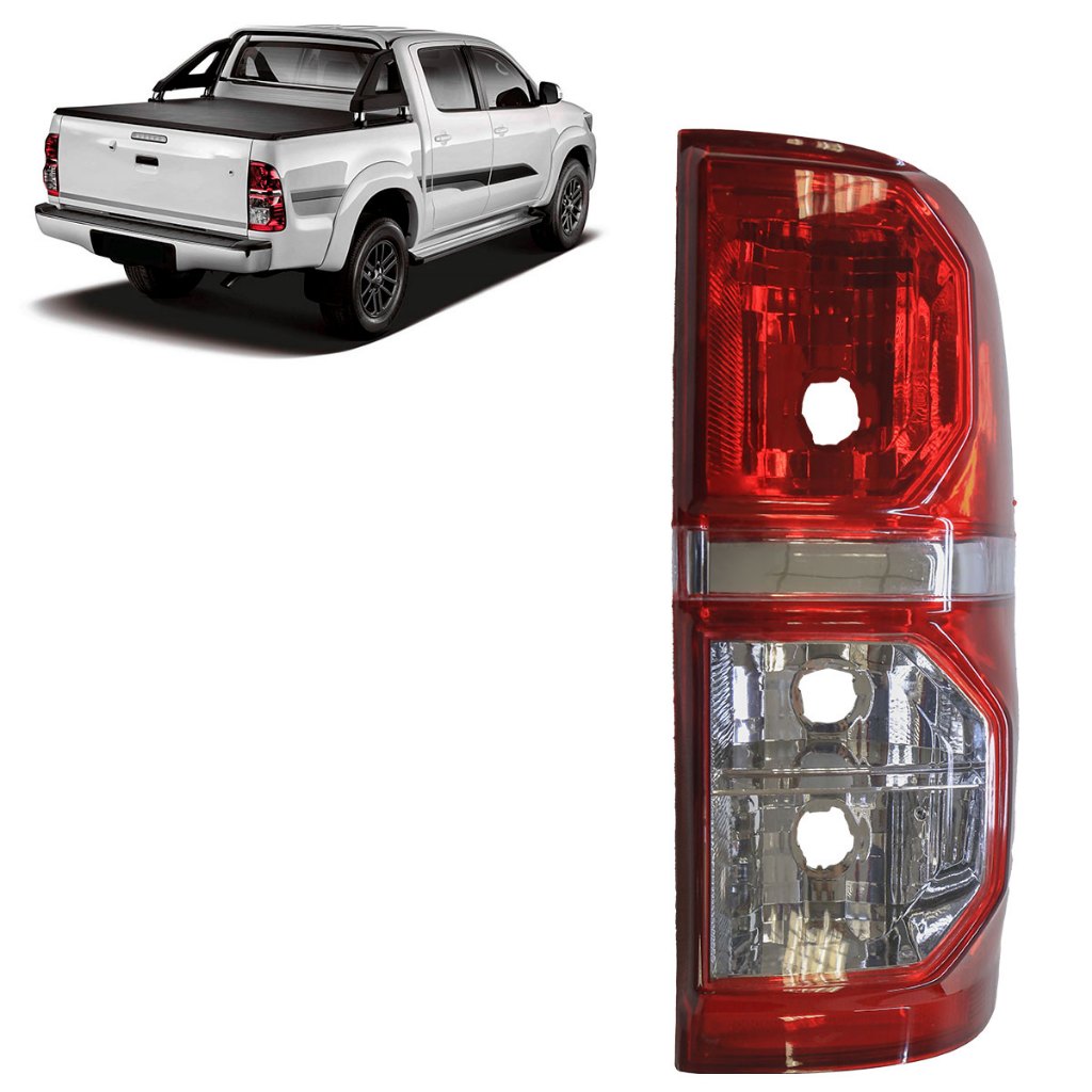 Lanterna Traseira Hilux Pickup Sr 2012 2013 2014 2015 Bicolor Lente Lisa Acrilico - Spare Parts and Accessories for Vehicles